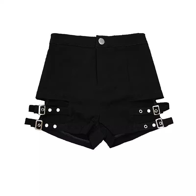 Goth Punk Shorts with Buckle