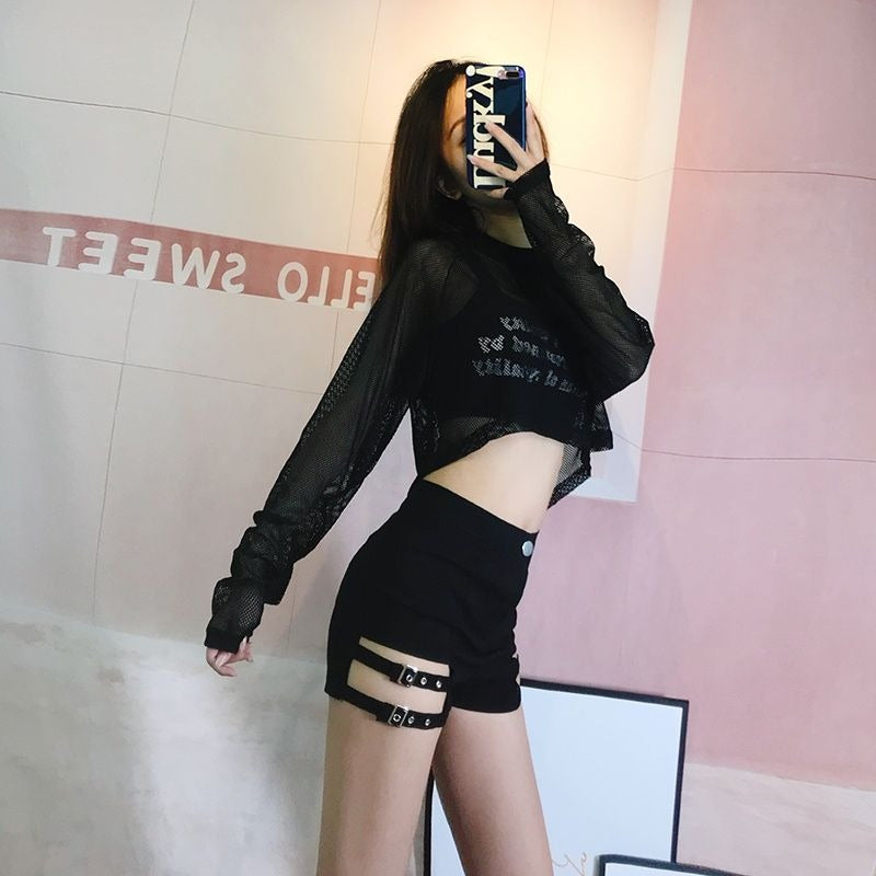 Goth Punk Shorts with Buckle