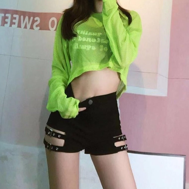 Goth Punk Shorts with Buckle