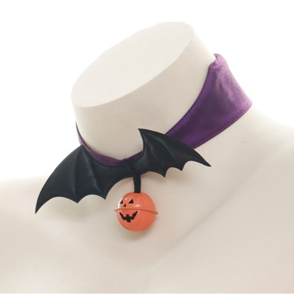 Halloween Bat Choker with Bell