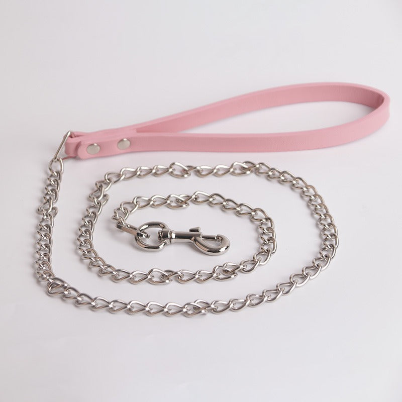 Harajuku Leather Choker with Chain