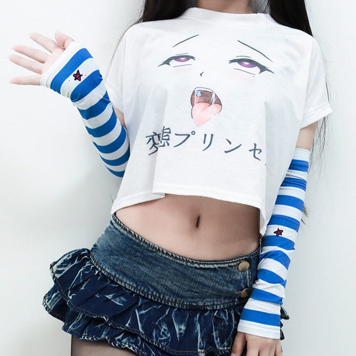 Japan Anime Face Crop Top