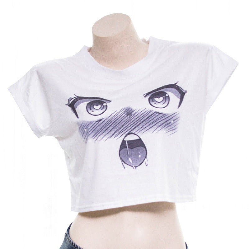 Japan Anime Face Crop Top