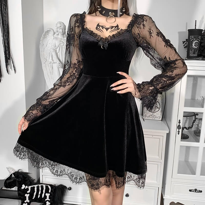 Lace Goth Femboy Princess Dress