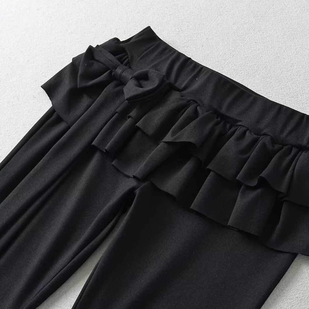 Layered Waist Flare Pants