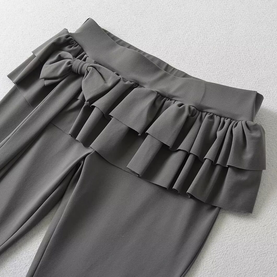 Layered Waist Flare Pants