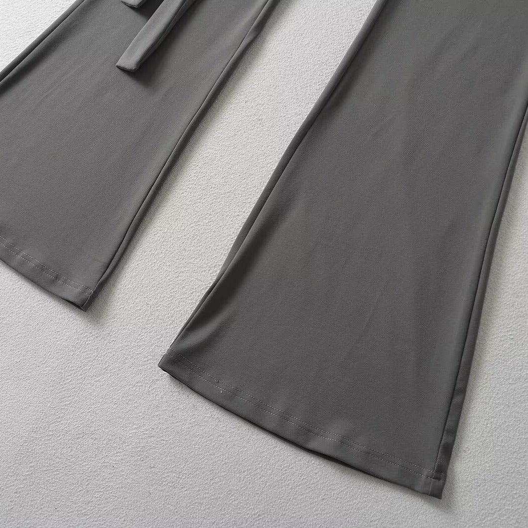 Layered Waist Flare Pants