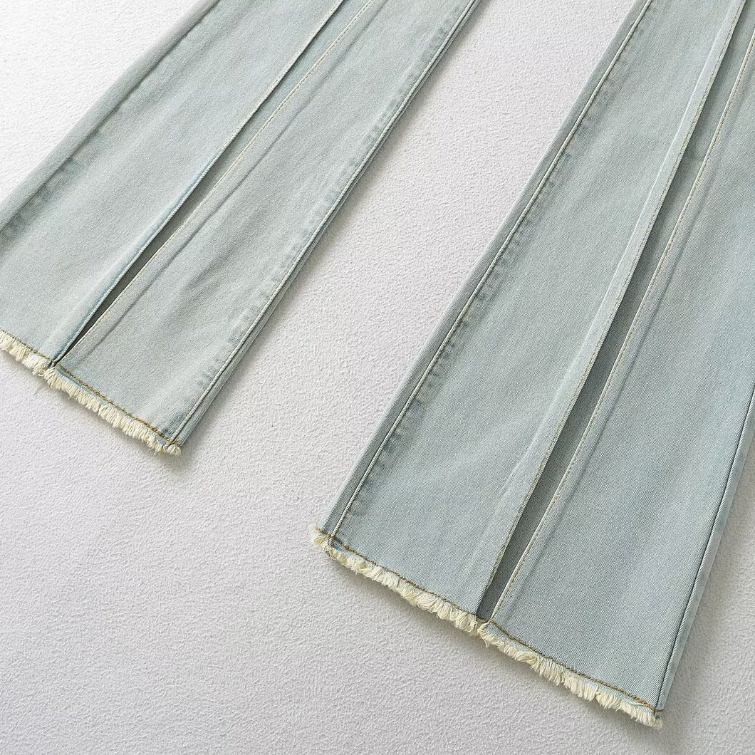 Light Blue Denim Femboy Flare Pants