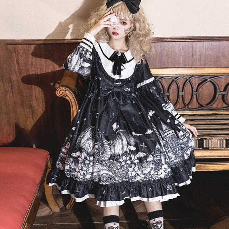 Lolita Bow A line Princess Dress