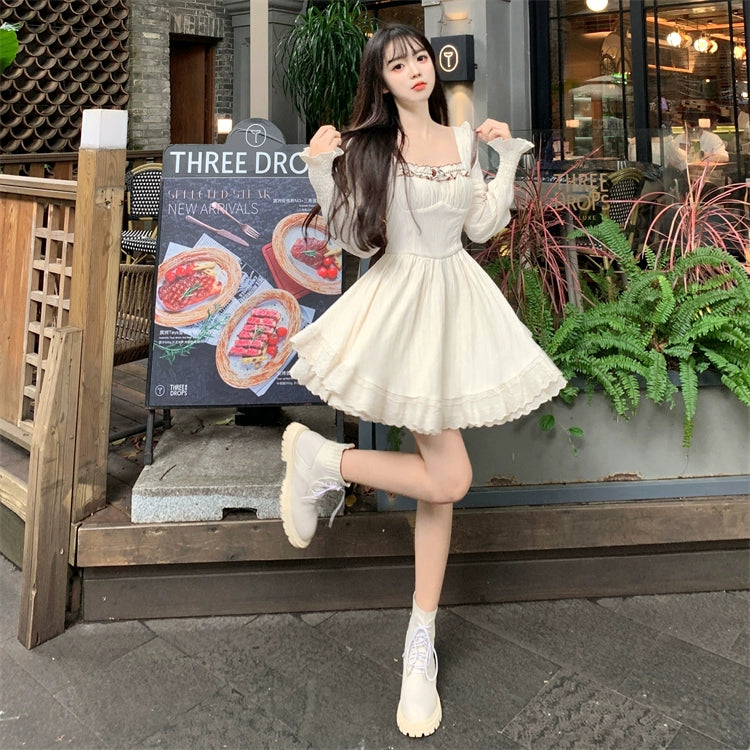 Mini Strappy Vest Puffy Dress Set.