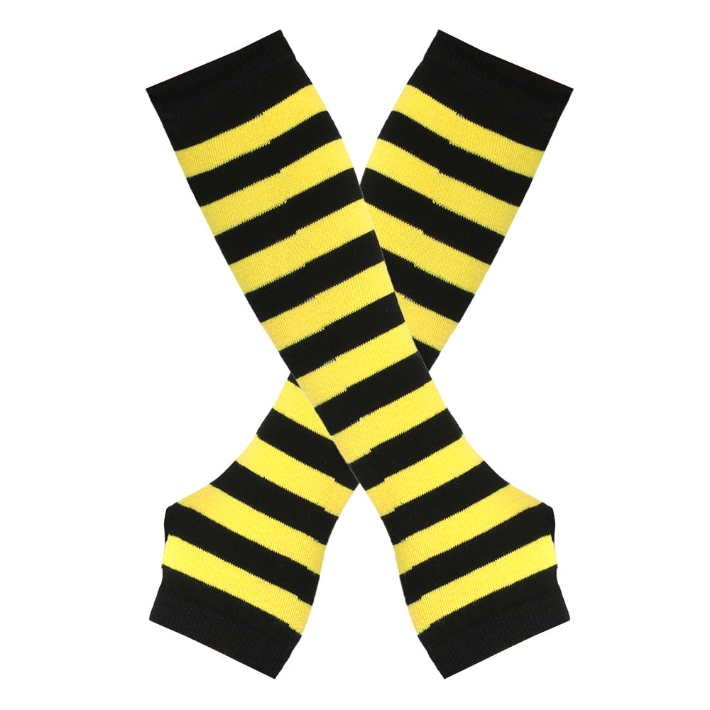 Knitted Cotton Striped Arm Warmer