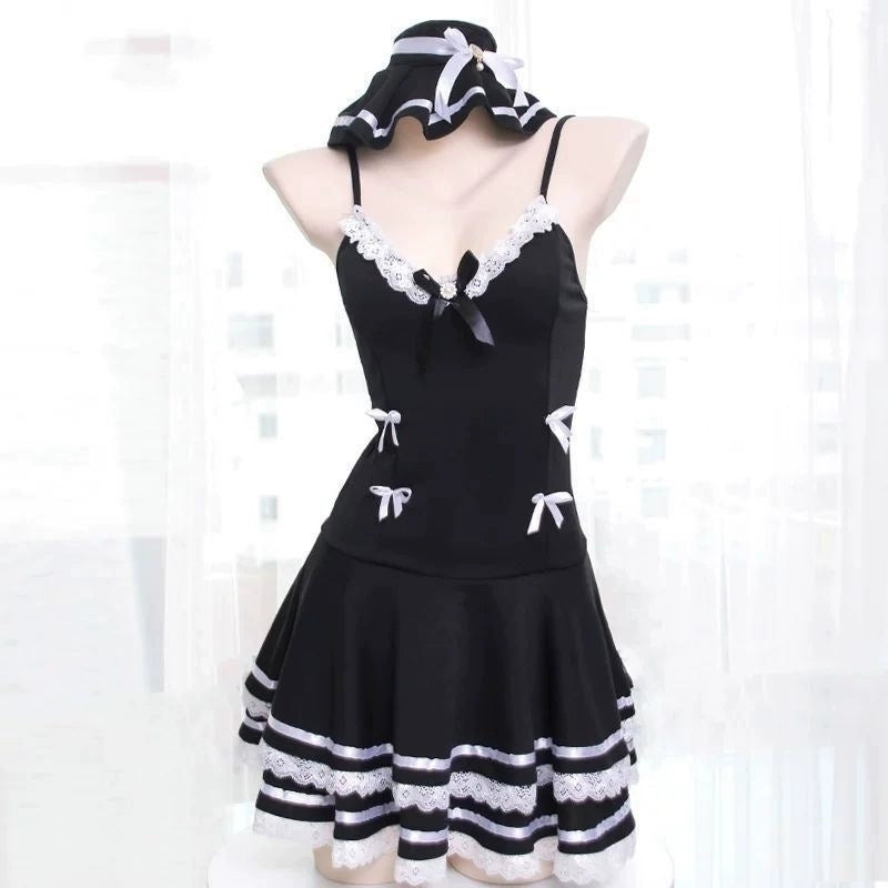 Lace Backless Ties Dress Set.