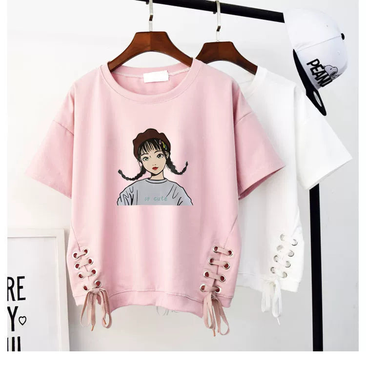 Cute Femboy Eyelet Straps Top