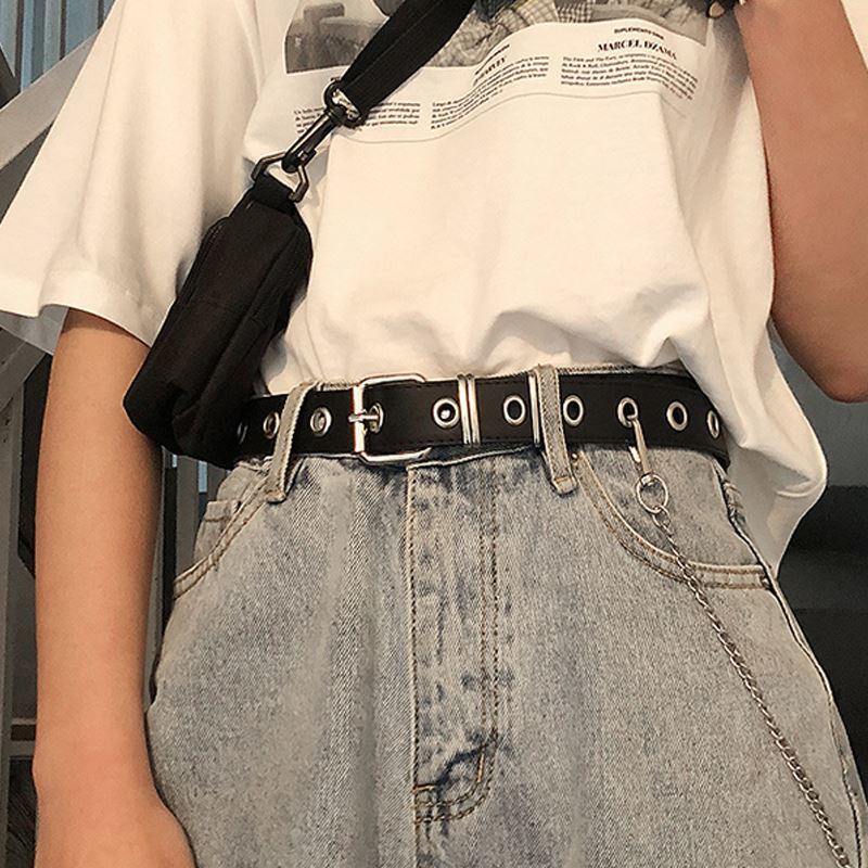 Single Row Eyelet Belt with Chain