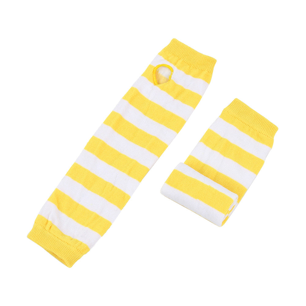 Knitted Cotton Striped Arm Warmer