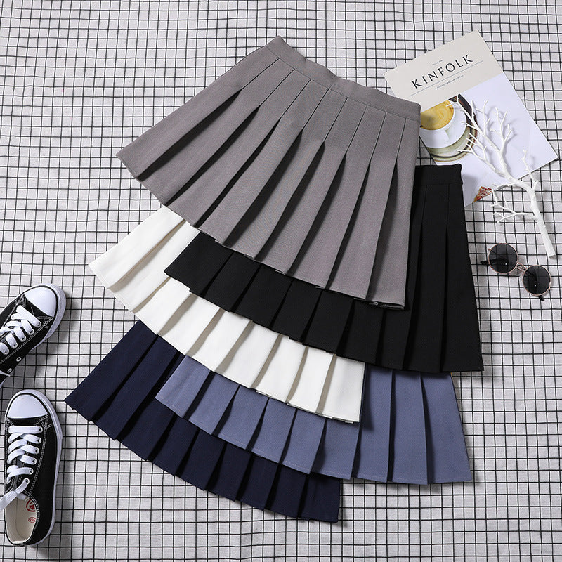 Kawaii Solid Pleated Skirt