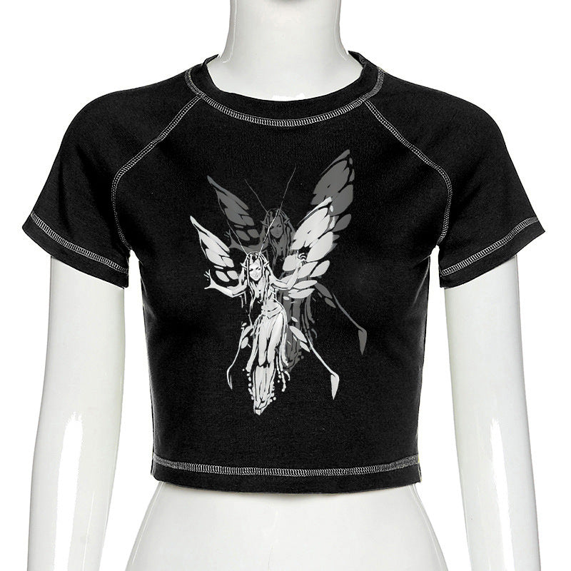 Fashion Gothic Crop T-shirt