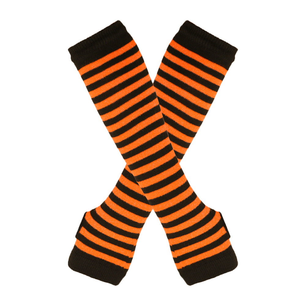 Knitted Cotton Striped Arm Warmer