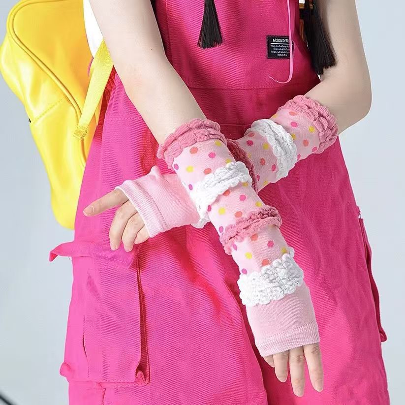 Pastel Bubble Polka Dot Mittens