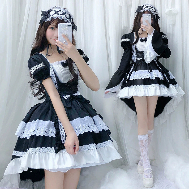Lolita Tie Puff Femboy Dress.