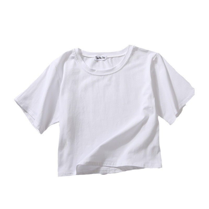 Solid Cotton Loose Crop Top