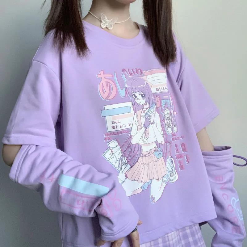 Gaming Femboy Pastel Anime Top with Cuffs