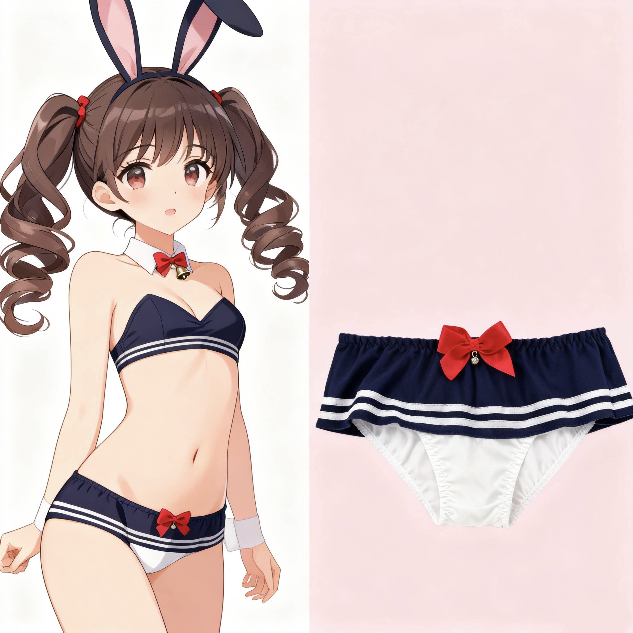 Navy Stripe Milk Silk Panties