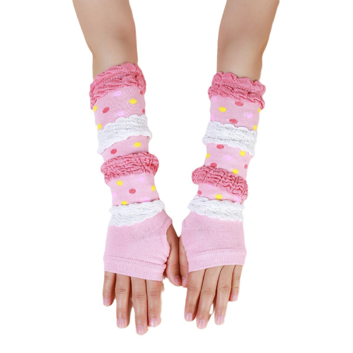 Pastel Bubble Polka Dot Mittens