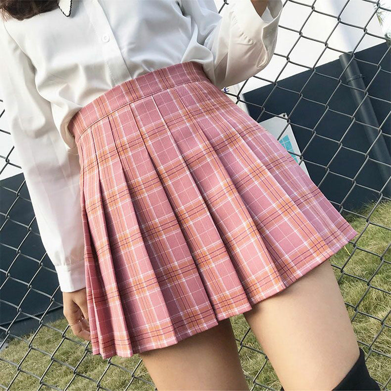 Preppy Plaid Pleat Skirt