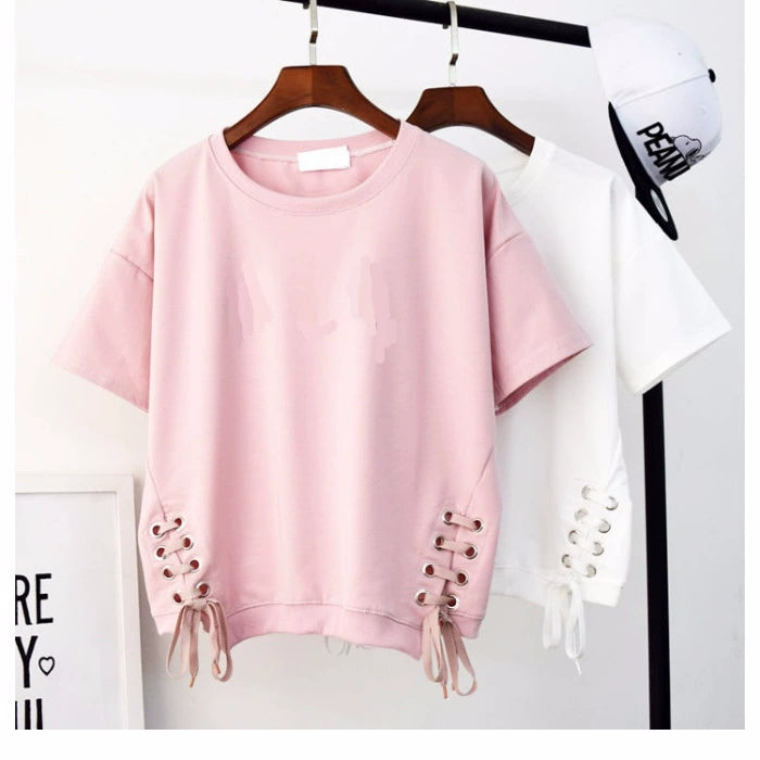 Cute Femboy Eyelet Straps Top