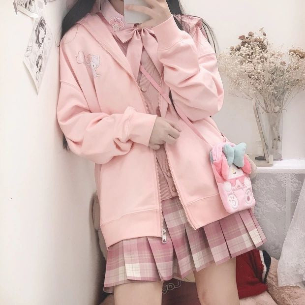 Pink Kawaii Kitty Hoodie