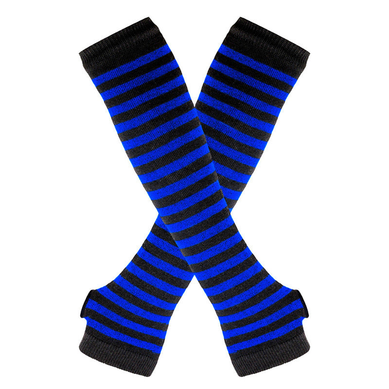 Knitted Cotton Striped Arm Warmer