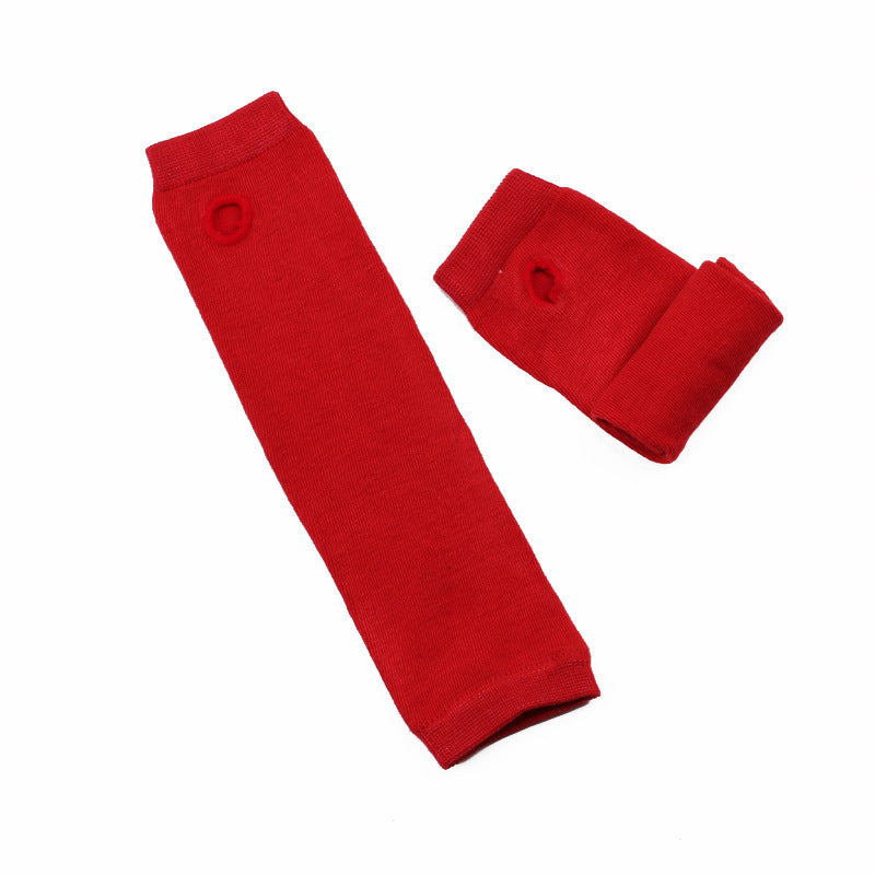 Knitted Cotton Striped Arm Warmer