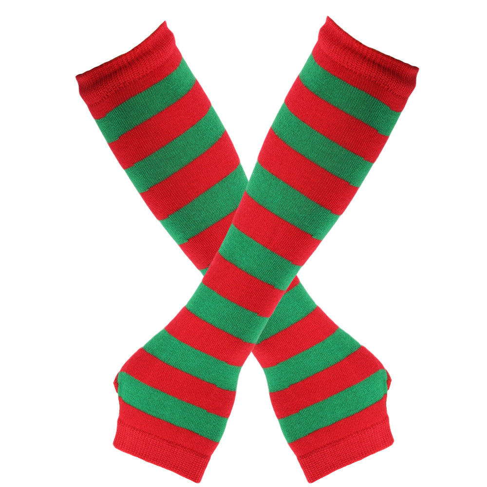 Knitted Cotton Striped Arm Warmer