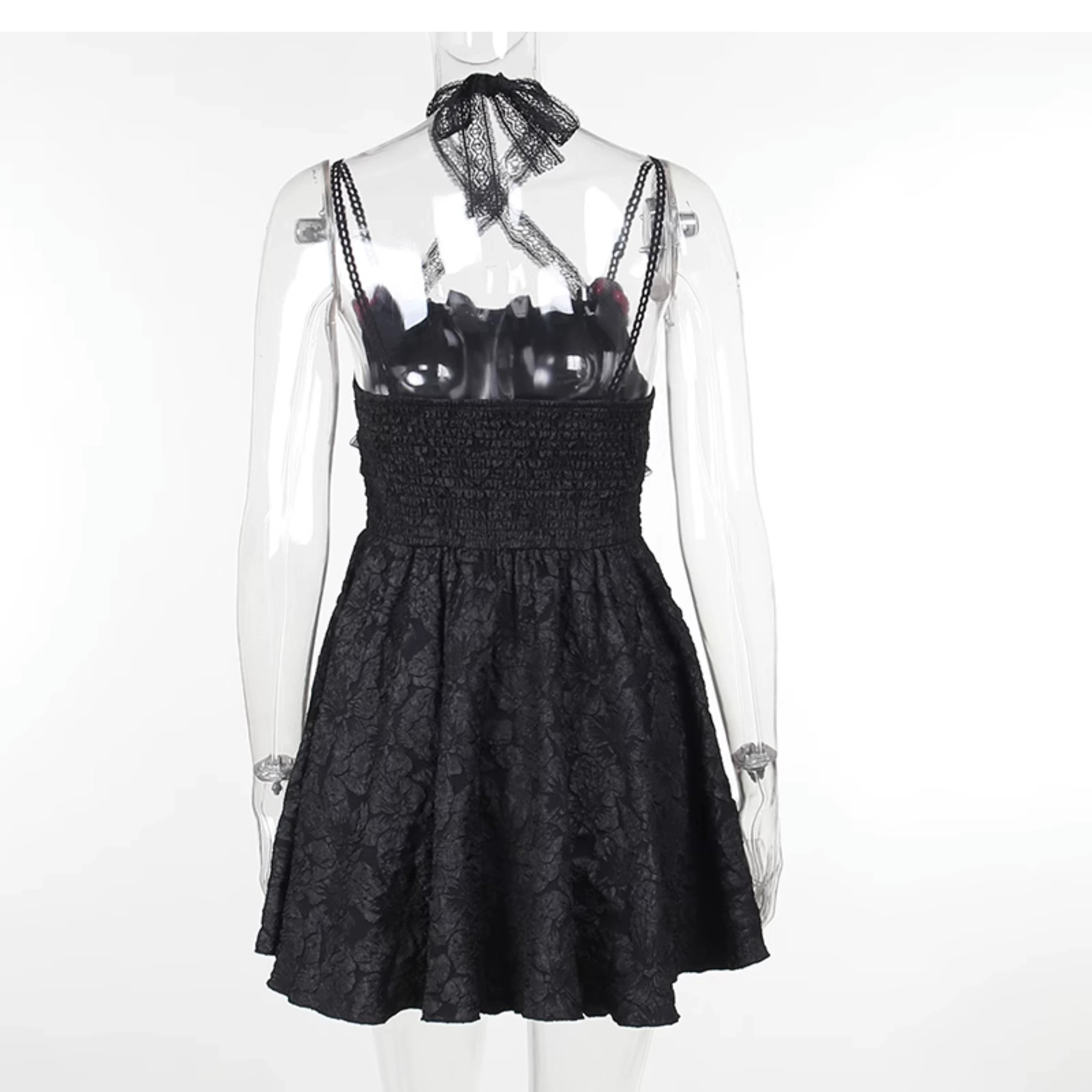 Rose Halter Neck Goth Dress.