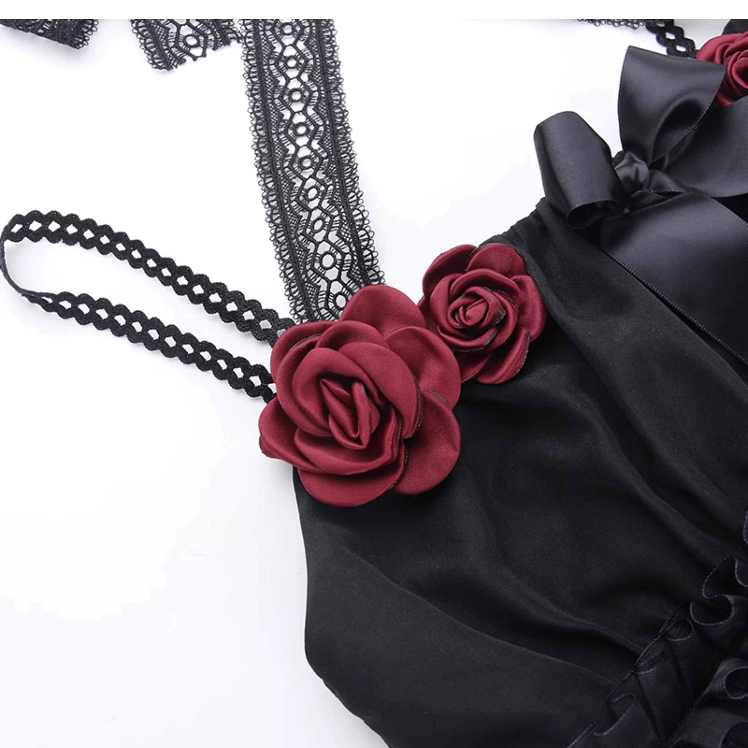 Rose Halter Neck Goth Dress.