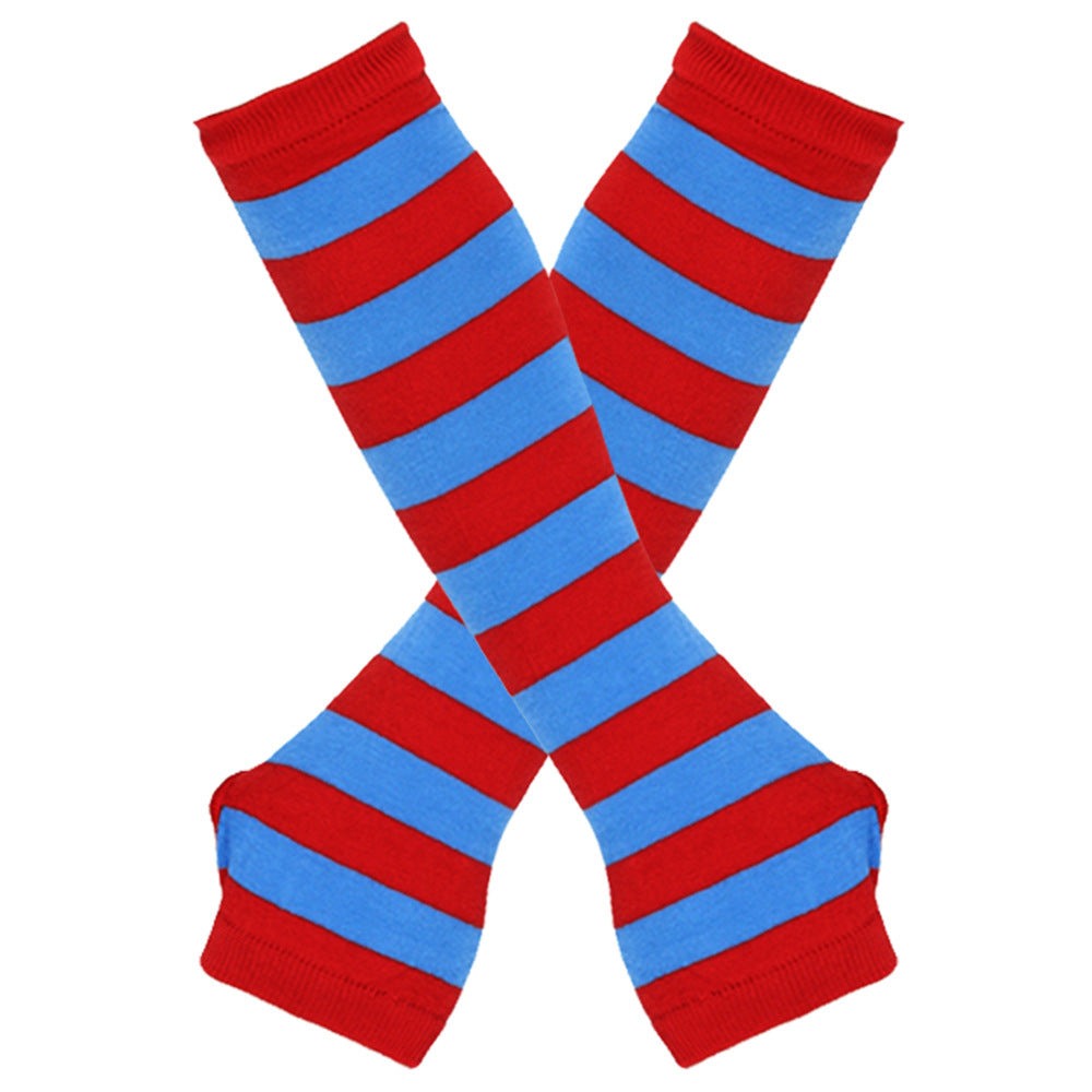 Knitted Cotton Striped Arm Warmer