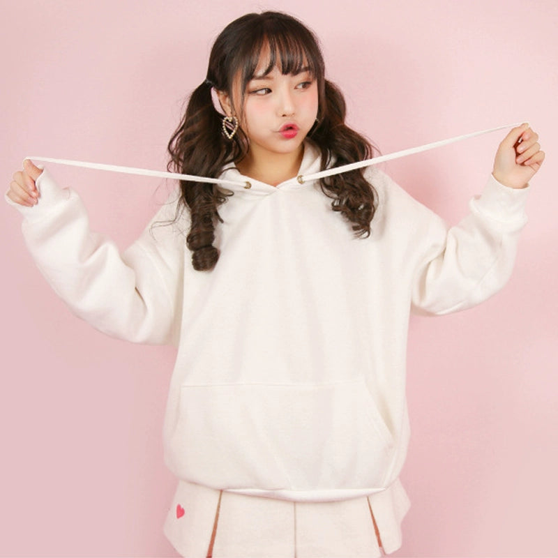 Cute Heart Fleece Femboy Hoodie