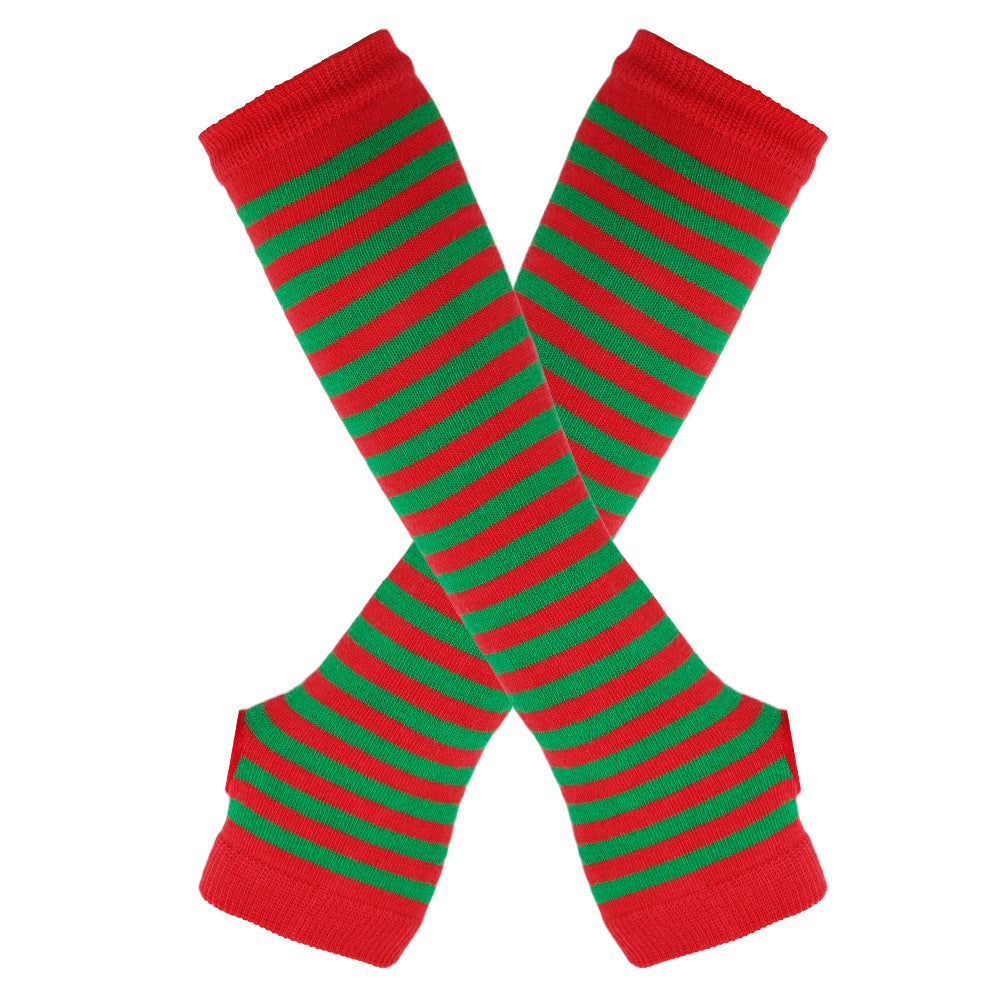Knitted Cotton Striped Arm Warmer