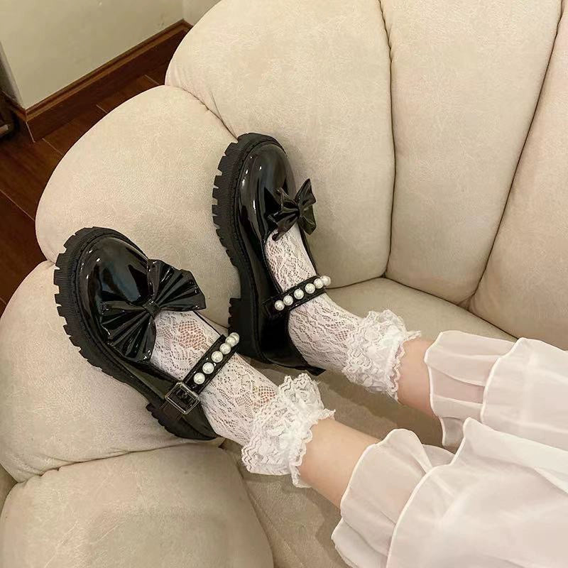 Pearl Mary Jane Leather Femboy Shoes