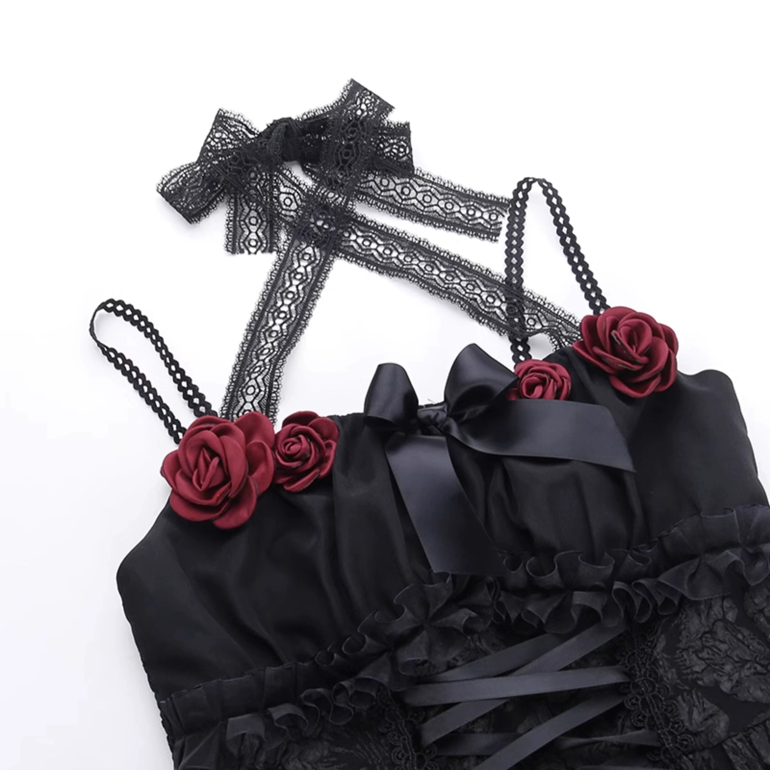 Rose Halter Neck Goth Dress.