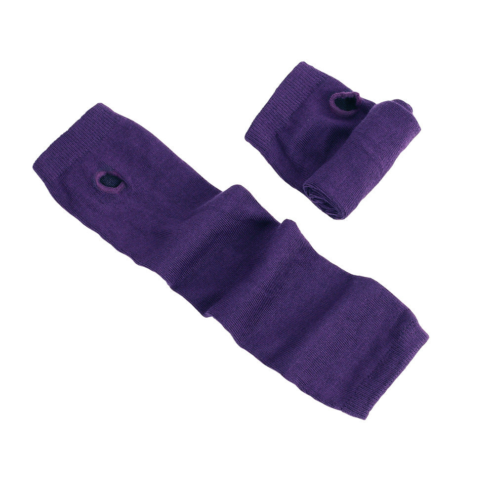 Knitted Cotton Striped Arm Warmer