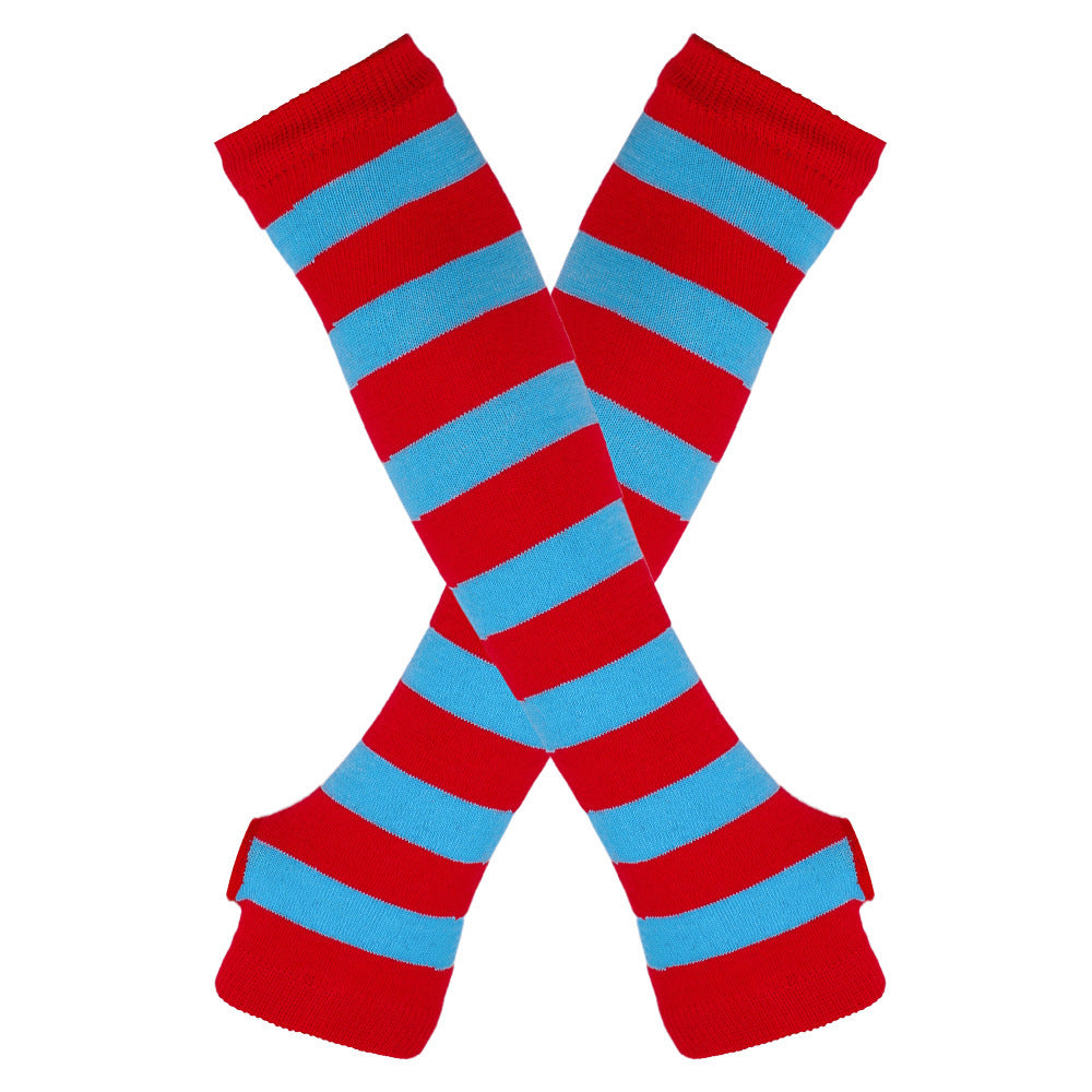 Knitted Cotton Striped Arm Warmer