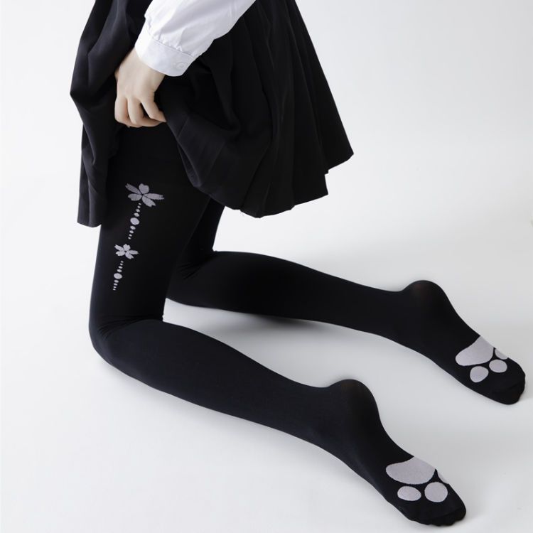 Cat Paw Cherry Pantyhose