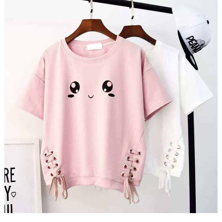 Cute Femboy Eyelet Straps Top