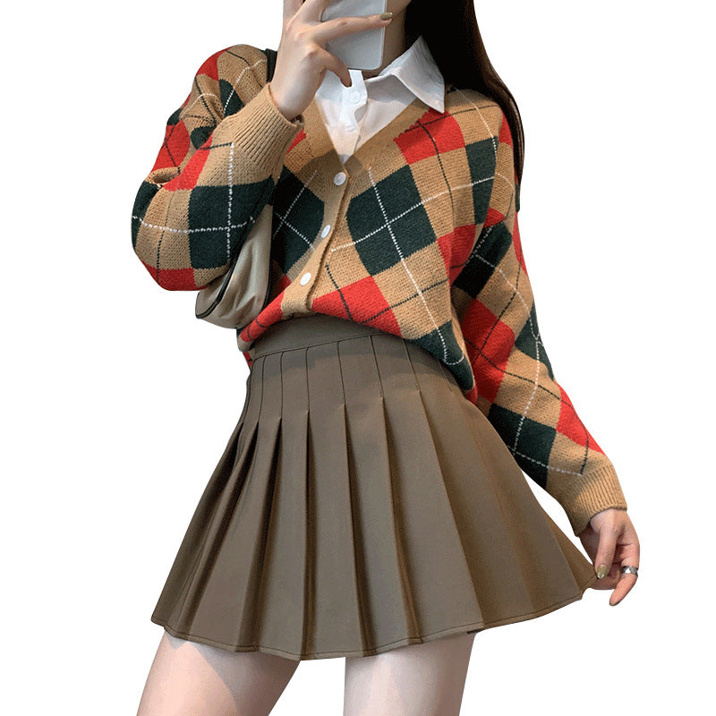 Kawaii Solid Pleated Skirt