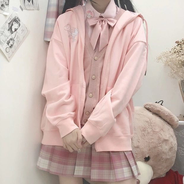 Pink Kawaii Kitty Hoodie