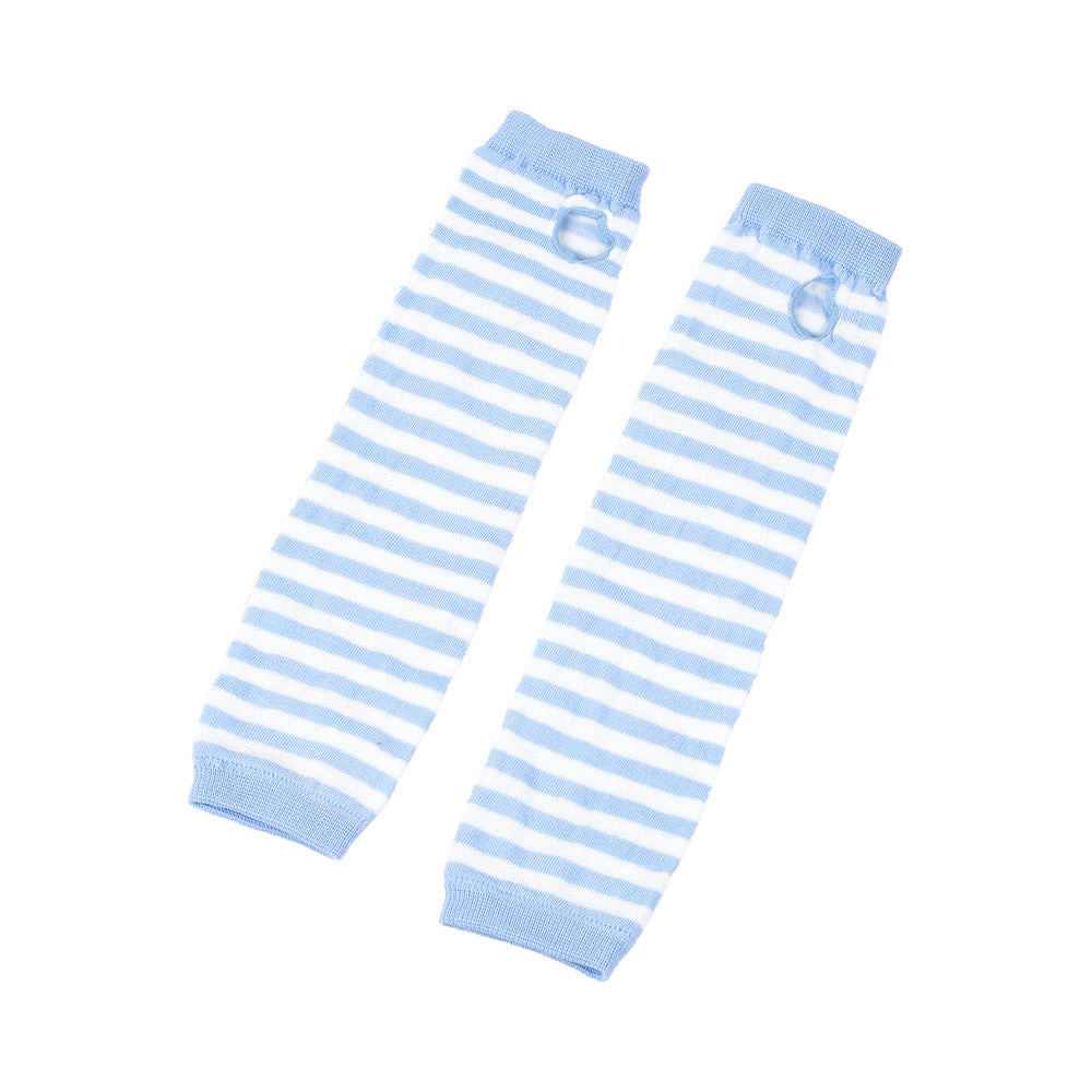 Knitted Cotton Striped Arm Warmer