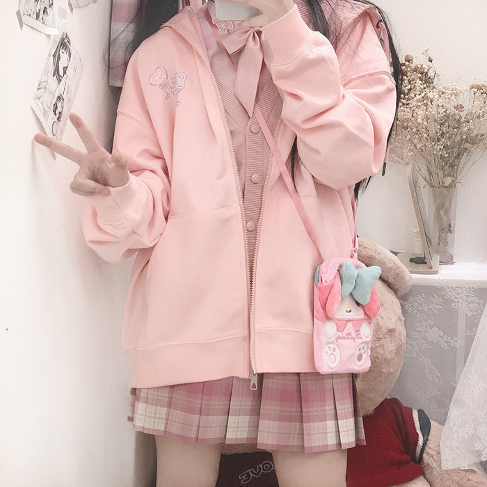 Pink Kawaii Kitty Hoodie