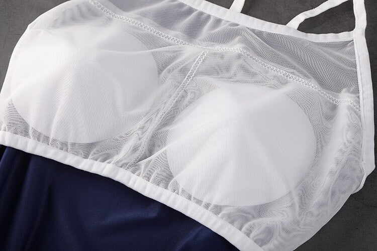 Preppy One Piece Swimsuit and Sun-proof Suit